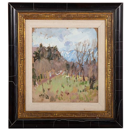 Leon Gaspard. "Springtime in the Pyrenees" oil