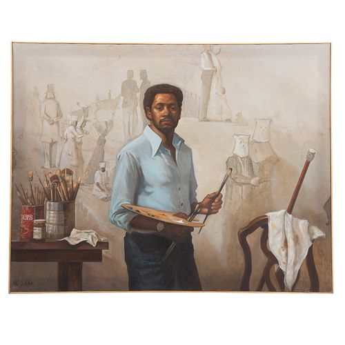 Nathaniel K. Gibbs. Self Portrait, oil