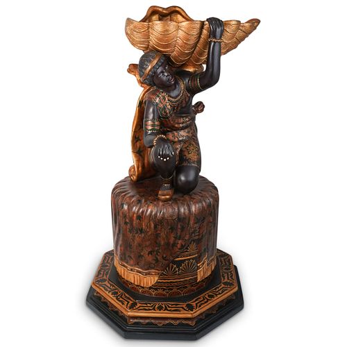 Antique Wooden Blackamoor Pedestal
