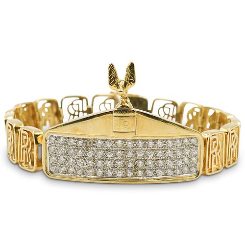 Rolls Royce Inspired 18K Gold & Diamond Bracelet