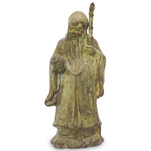 Chinese Bronze Lohan Statue