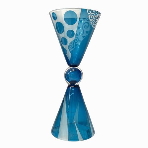 Gustavo Santana "Tall Vase, Blue & White"