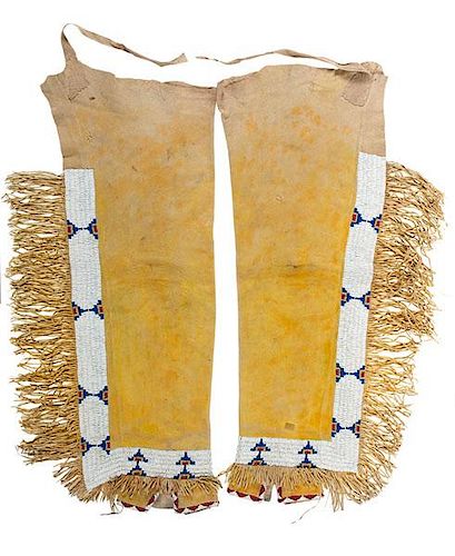 Ute Beaded Hide Leggings From a Minnesota Collection 