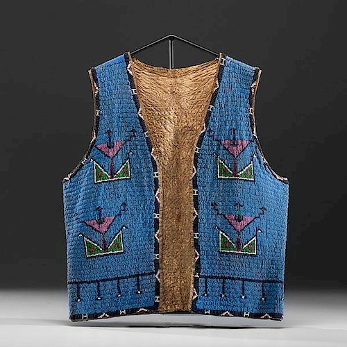 Sioux Beaded Buffalo Hide Vest From a Minnesota Collection 