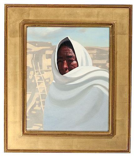 Roseta Santiago (American, b. 1946) Oil on Board 