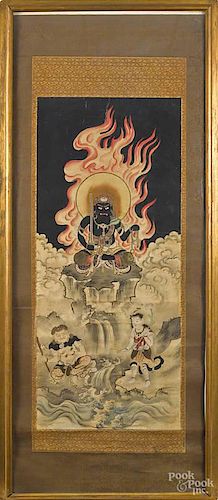 Tangka scroll of a wrathful deity, 63 1/2'' x 25