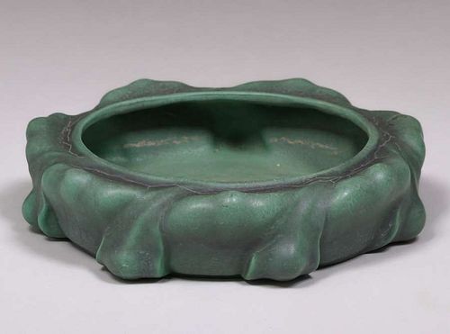 Teco Pottery Matte Green Art Nouveau Bowl c1910