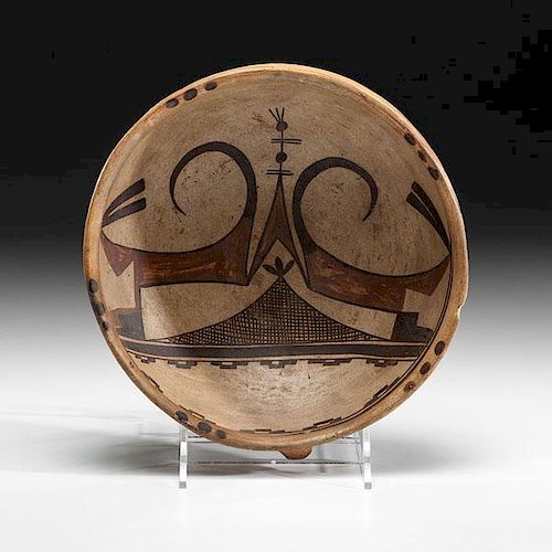 Nampeyo of Hano (Hopi, 1860-1942) Attributed Sikyatki Revival Pottery Bowl 