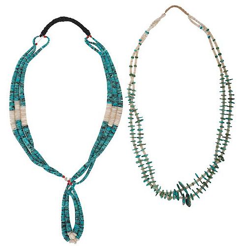Pueblo Turquoise and Shell Necklaces 