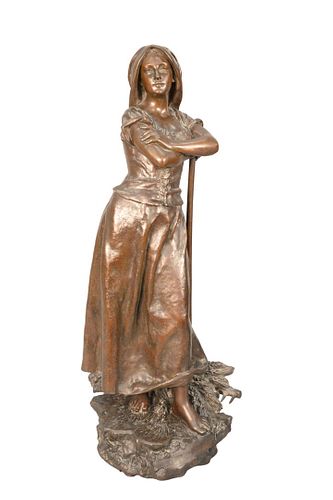 Henri Godet (French, 1863 - 1937)
La Glaneuse
bronze with brown patina
inscribed by the foundry on the base
height 30 1/2 inches
