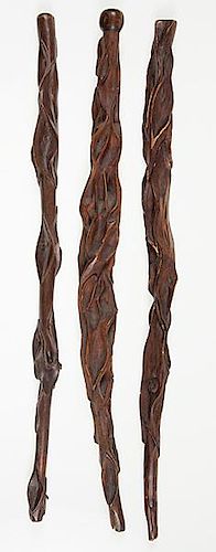 Northern Plains Diamond Willow Carved Canes 