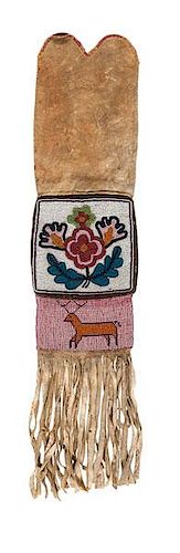 Anishinaabe [Ojibwe] Beaded Tobacco Bag 