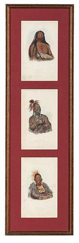 George Catlin (American, 1796-1872) Hand-Colored Lithographs