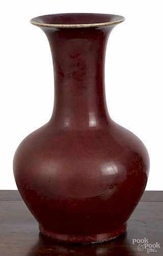 Chinese sang de boeuf bottle vase, 19th c.