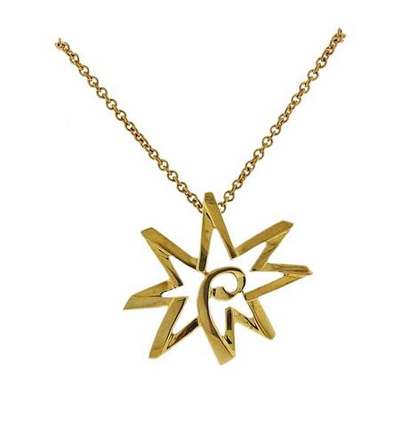 Tiffany &amp; Co Paloma Picasso Sun &amp; Moon 18K Gold Pendant Necklace 
