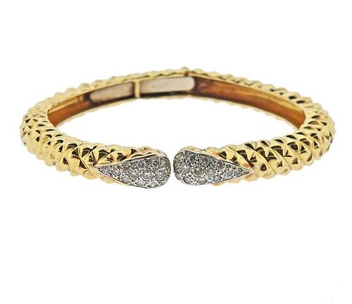 14K Gold Diamond Cuff Bracelet
