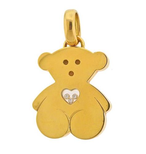 Chopard Tous 18k Gold Floating Diamond Bear Pendant 
