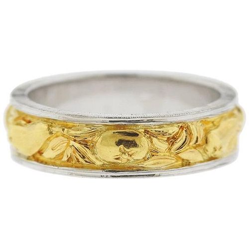  Buccellati Yellow White Gold Band Ring