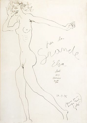 Renato Guttuso (Bagheria 1911-Roma 1987)  - Naked, 1975