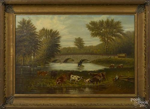 Pennsylvania oil on canvas landscape, late 19th