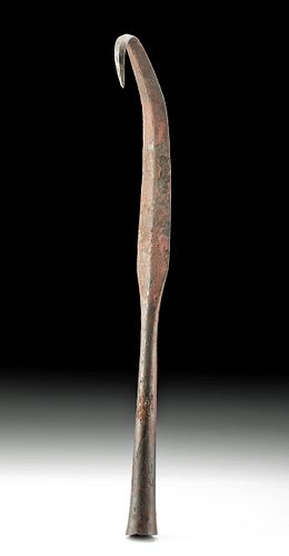 9th C. Viking Iron Spear Tip w/ Curled Tip