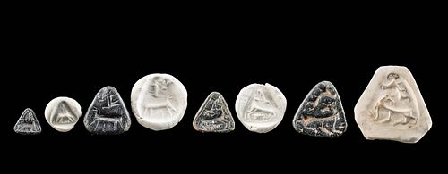 4 Anatolian Stone Stamp Seals w/ Abstract Zoomorphs