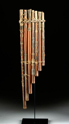 Beautiful Nazca Reed & Textile Pan Pipes