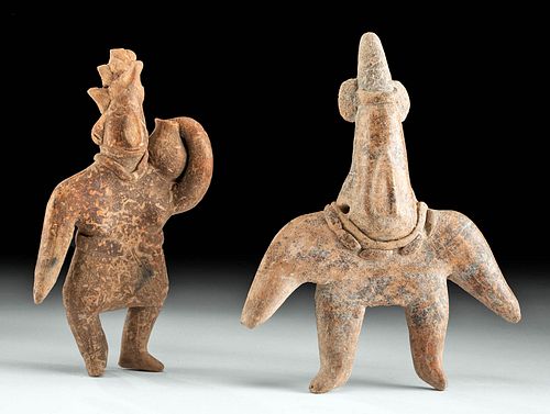 Two Colima Pottery Gingerbread Figures