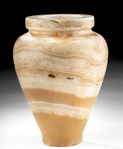 Large Egyptian Banded Alabaster Jar