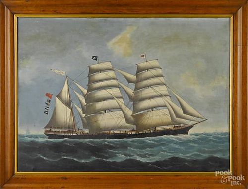 Oil on canvas of the British ship Lord Templeto
