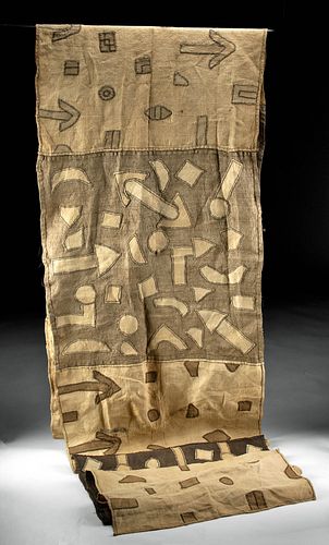 Mid 20th C. African Kuba Cloth with Appliques