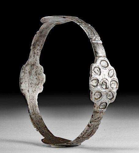 Byzantine Iron Bracelet w/ Wonderful Hammered Motifs