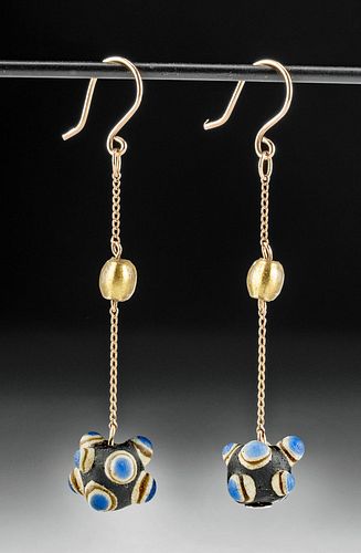 Wearable Phoenician Glass Bead Earrings