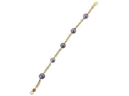 Gurhan 24k Gold Pearl Bracelet 