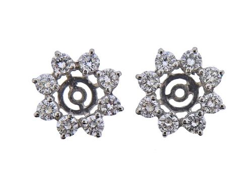 Tiffany & Co 18k Gold Diamond Earring Jackets 