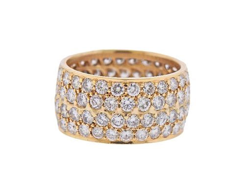 18k Gold 4.00cts Eternity Wedding Wide Band Ring