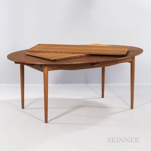 Finn Juhl (Danish, 1912-1989) for Niels Vodder Dining Table, Denmark, c. 1955, teak, with maker's brand, ht. 28 1/2, wd. 71, 21 3/4, dp