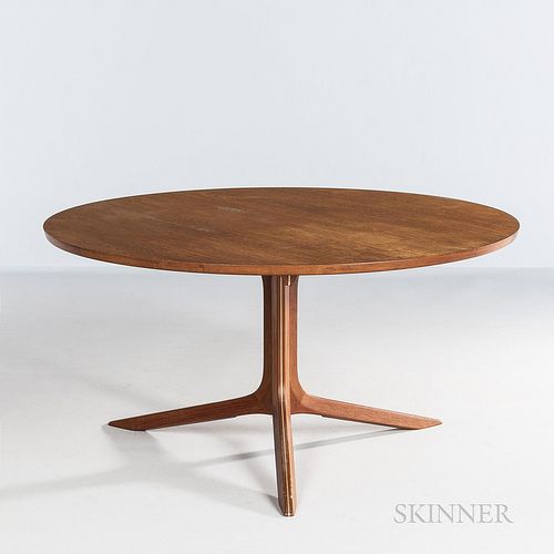 Peter Hvidt (Danish, 1916-1986) for France & Son and John Stuart Silver Line Coffee Table, Denmark, c. 1960, teak and inlaid metal acce