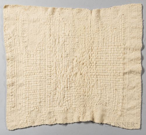 Sheila Hicks (b. 1934) Study for White Letter Textile, Mexico, 1962, hand-spun wool, woven, four-sided selvage finish, ht. 24, wd. 26 1