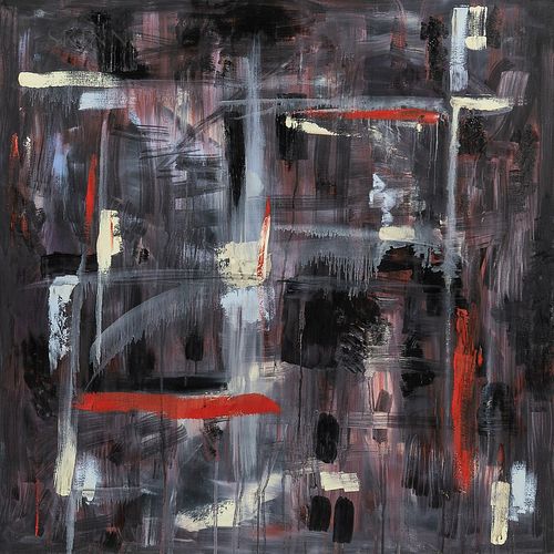 Sergio Taublib (American, 20th/21st Century) Abstract. Signed and dated "S. TAUB/2002" on the reverse. Oil on canvas, 36 x 36 in., unfr