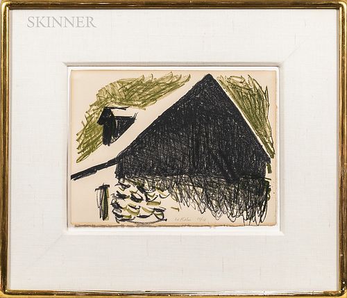 Wolf Kahn (German/American, 1927-2020) Untitled. Signed and numbered "W Kahn 13/18" in pencil l.c., with a label from Obelisk Gallery,