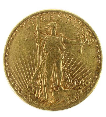 1910 ST GAUDENS DOUBLE EAGLE $20 GOLD COIN