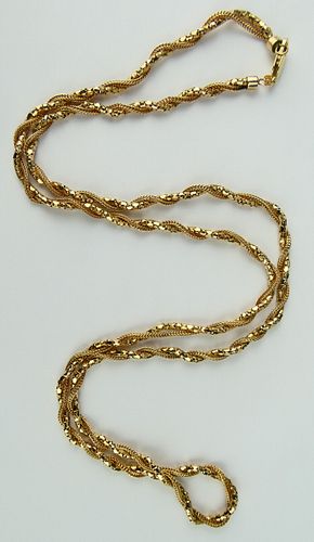 14KT YELLOW GOLD THICK ROPE EUROPEAN NECKLACE