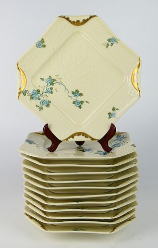 SET (12) LIMOGES 19TH CENTURY HAND PAINTED PLATES