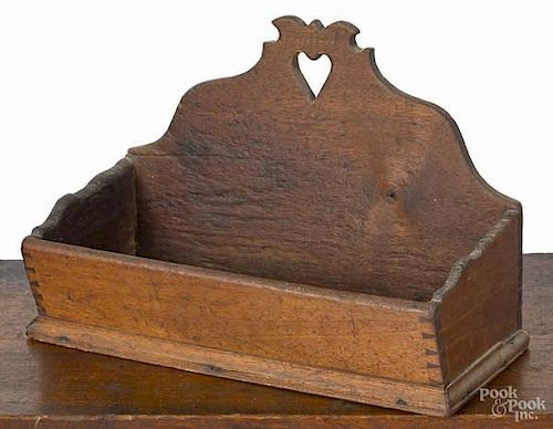 Pennsylvania walnut hanging box, early 19th c.,