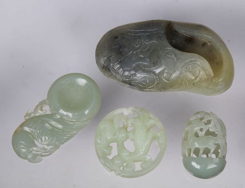(4) Carved Chinese Jade Articles
