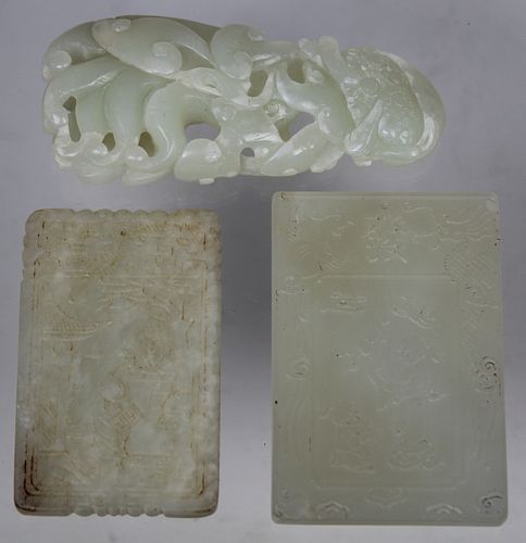 (3) Carved Chinese Jade Articles