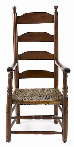 Pennsylvania William & Mary ladderback armchair,