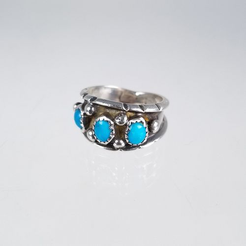 Sterling & Multi-Stone Turquoise Ring