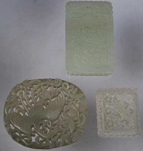 (3) Chinese Carved Jade Pendants